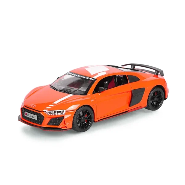 Orange Audi R8 Performance toy car.