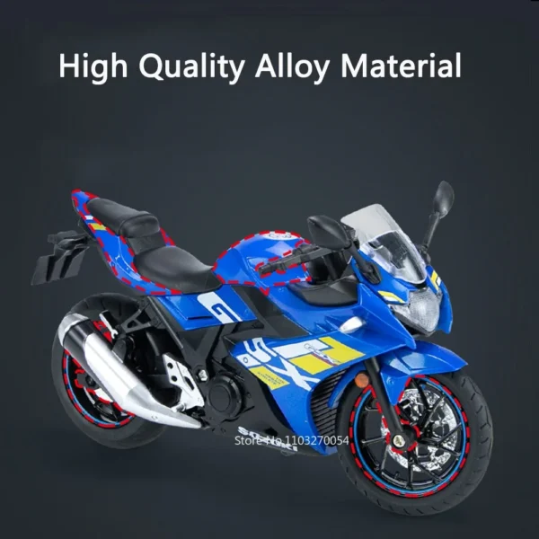 1/12 Suzuki GSX250R Motorcycle Toys Model Diecast Alloy Car Sound Light Metal Body Rubber Tires High Simulation Toy for Kid Gift - Image 3