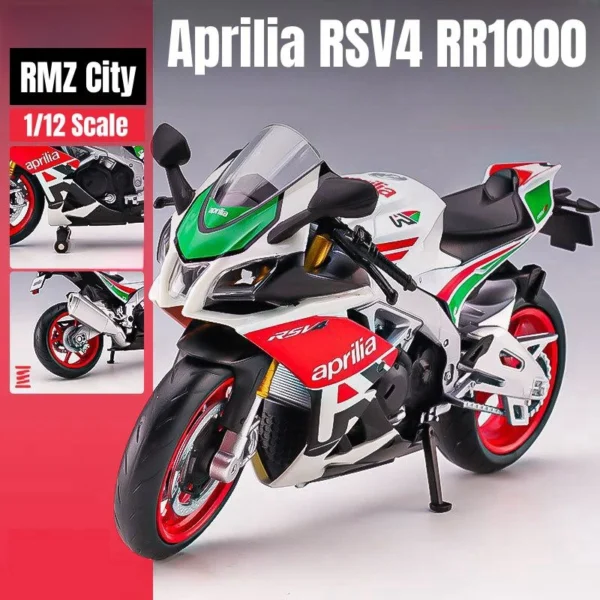 1/12 Aprilia RSV4 RR1000 Toy Motorcycle RMZ City Diecast Metal Miniature Model 1:12 Racing Super Sport Collection Gift Boy Kid