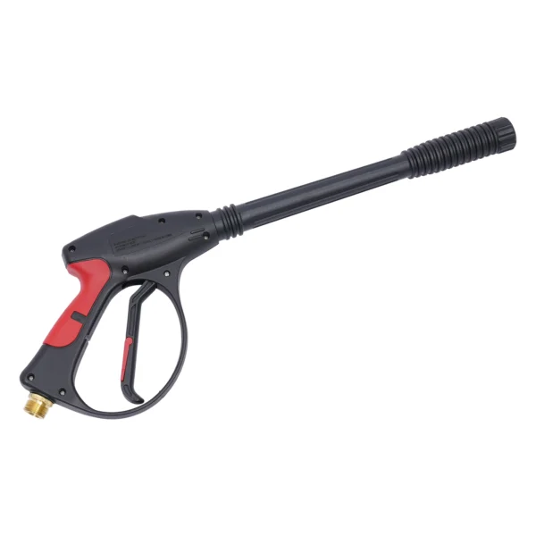 Black and red pressure washer gun.