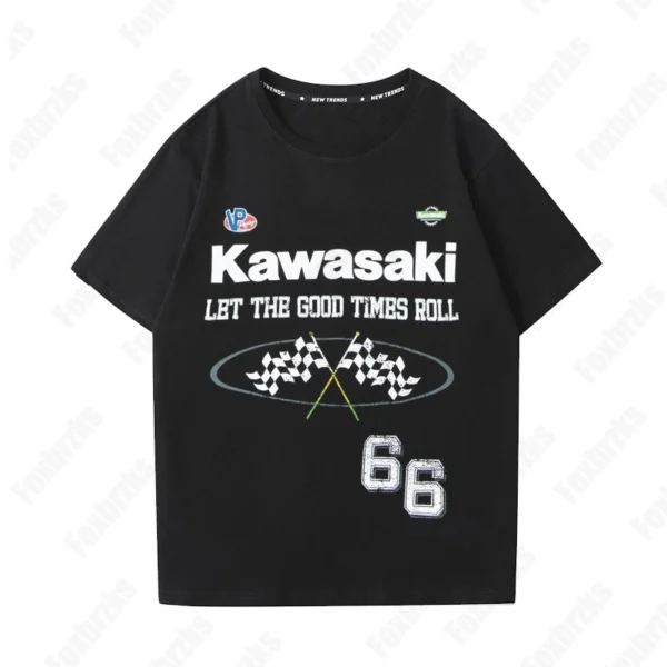 24 Summer Boy Kawasaki Factory Team SBK Motorcycle Kawasaki Racing Cycling Suit Quick-Drying T-Shirt Men Half-Sleeved Non-cotton - Image 2