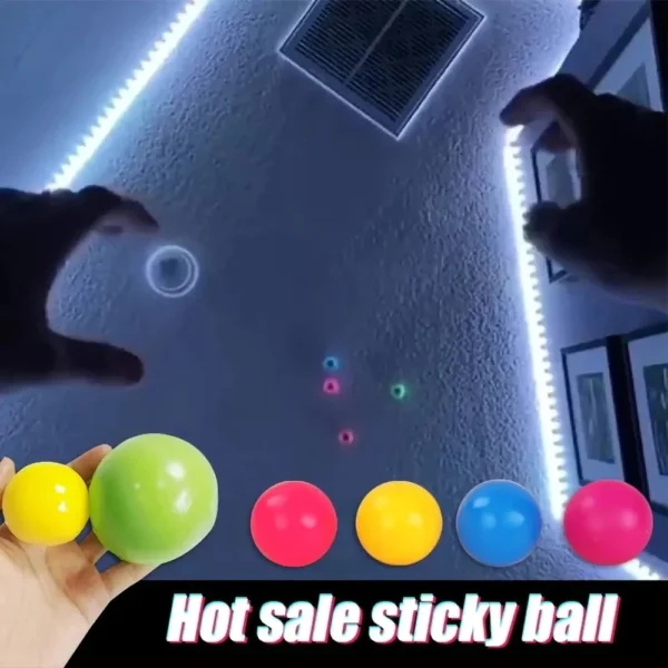 6cm Luminous Sticky Ball Toys Glow In The Dark Sticky Dark Ceiling Wall Balls Decompression Squeeze Toy For Kids Adults Gifts - Image 2