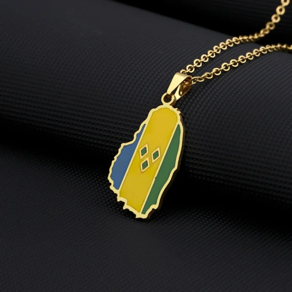 Gold St. Vincent and the Grenadines necklace.