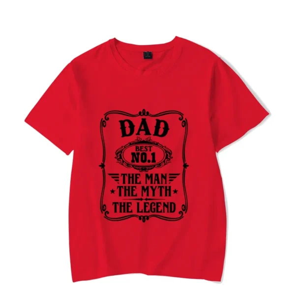 Men's Black Shirts Short Sleeves T-Shirts Summer Tops Dad Best No.1 The Man Funny Tshirts for Men Luminous Design Male Tee Tops - Image 4