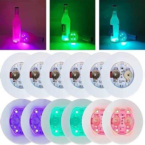 1/10/20/350PCS LED Coaster Light Up Coasters Stickers Liquor Bottle Drink Luminous Cup Mat Club Bar Party Car Wedding Vase Decor - Image 4