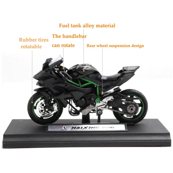 1:18 Kawasaki Ninja ZX-12R Genuine Alloy Motorcycle Model Static Die Casting Toy Collection Model Gift - Image 2