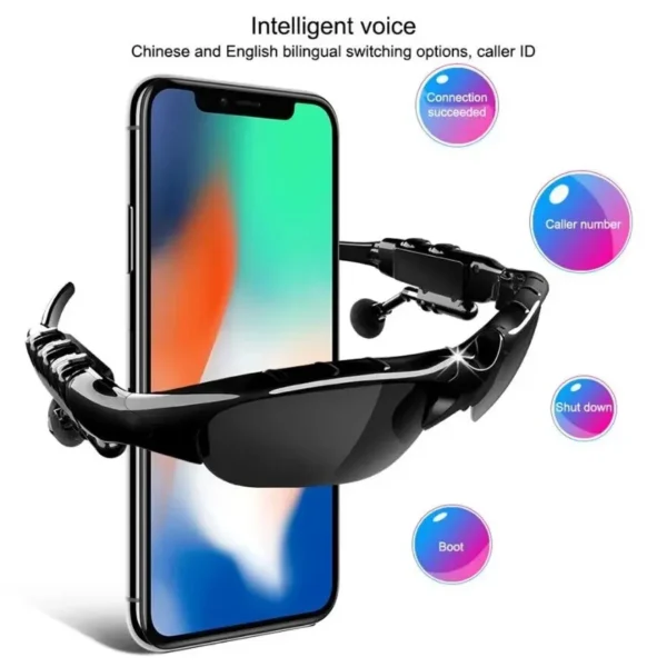 Stereo Earphones Wireless Headset with Mic Glasses Sunglasses for Driving Cycling Sports Noise Reduction Headphones - Image 3