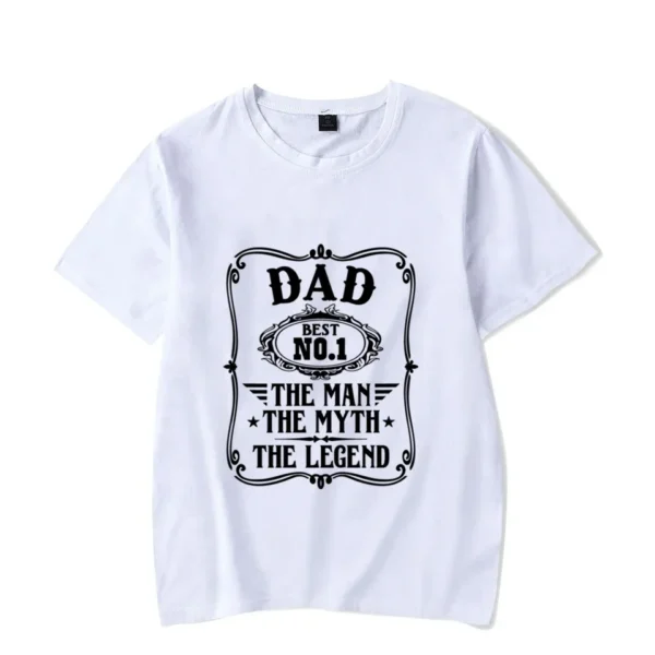 Men's Black Shirts Short Sleeves T-Shirts Summer Tops Dad Best No.1 The Man Funny Tshirts for Men Luminous Design Male Tee Tops - Image 5