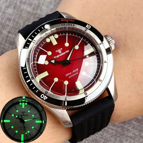 Red and green Tondorio automatic wristwatch.