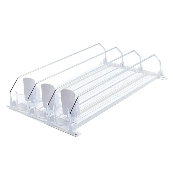 White plastic shelf organizer with dividers.