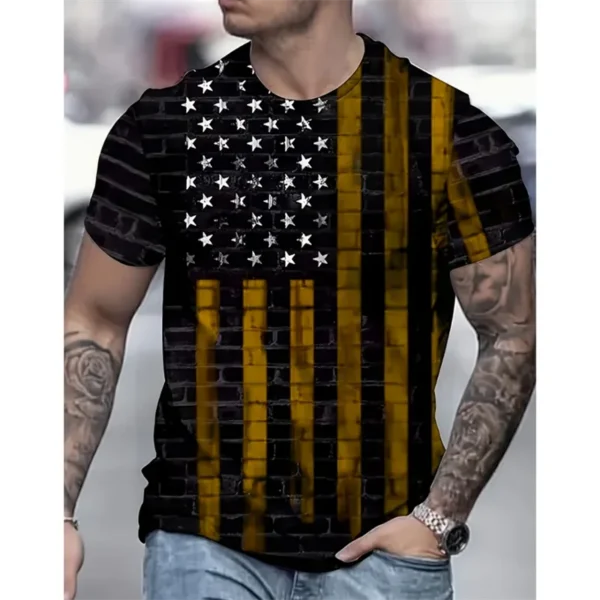 Vintage USA Flag Graphic T Shirt For Men Short-sleeved American Tops 3D Eagle T-shirts Summer Casual Streetwear Male Clothing - Image 4