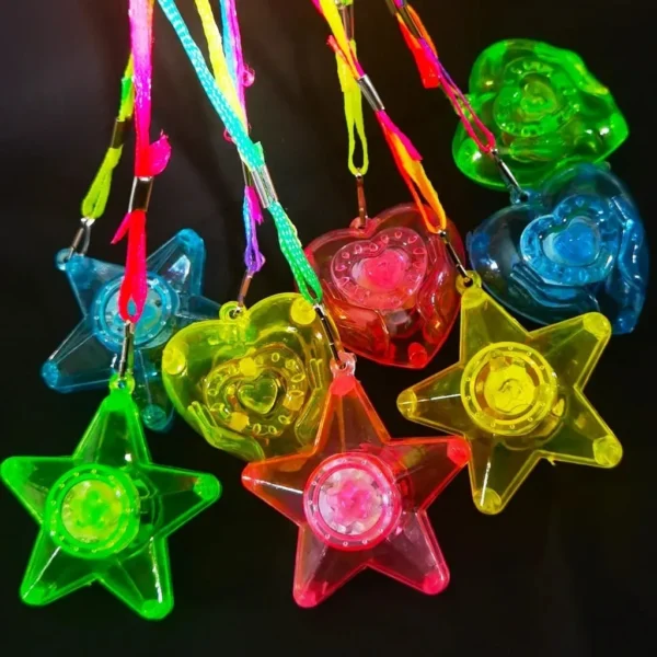 10/30/50Pcs LED Sparkle Necklace Star Light Up Heart Shape Necklace Children Birthday Gift Glow in The Dark Party Necklace Toys - Image 2