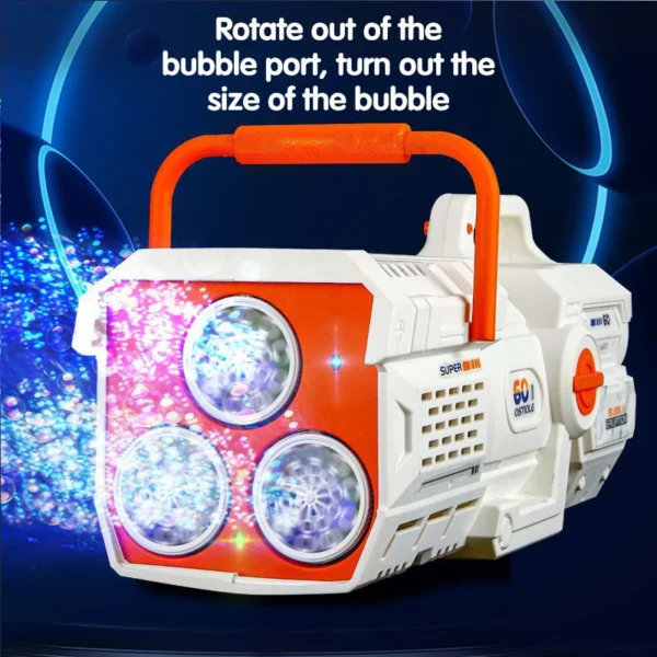 Automatic bubble blower with lights.