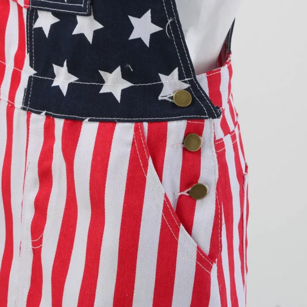 Independence Day Women Denim Dress 2024 Fourth Of July Jeans Bib Overall Dress American Flag Print Romper - Image 4