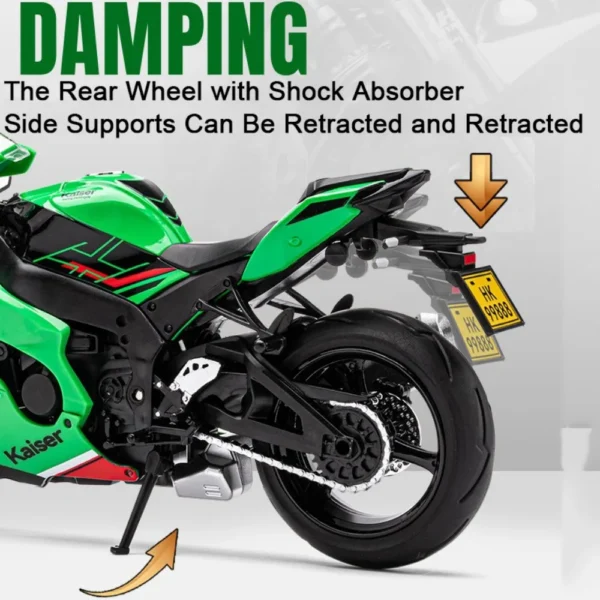 1/12 Ninja ZX-10R Motorcycle Model Toys Alloy Diecast with Sound Light Rear Wheel Suspension Vehicles Motorcycles Models Gifts - Image 5