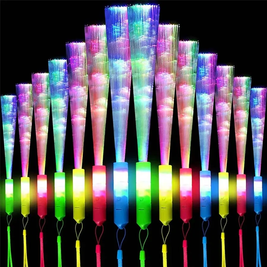 Colorful light-up fiber optic wands.