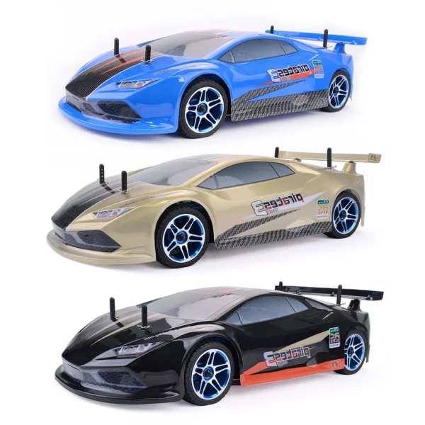 Three remote control sports cars.