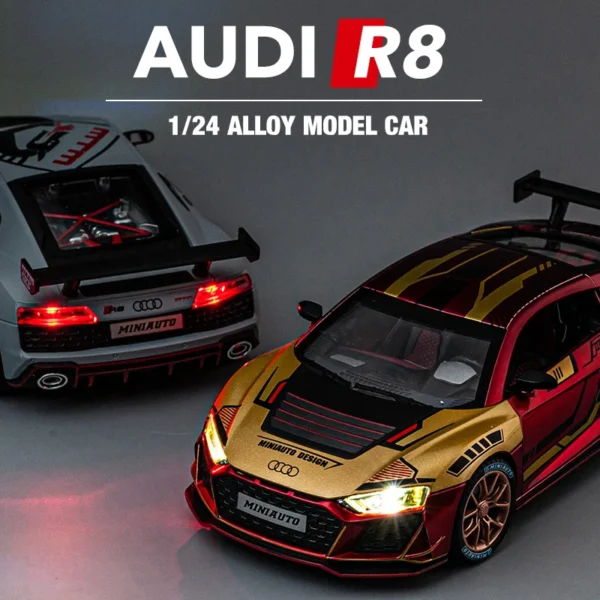 1/24 scale Audi R8 model cars.