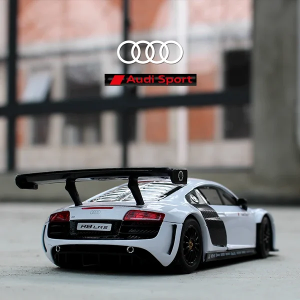 White Audi R8 LMS race car model.