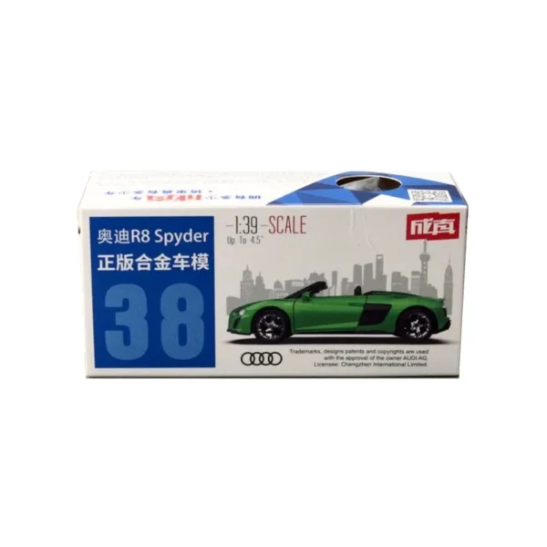 Diecast Metal Toy Car Model 1:39 Scale Audi R8 Spyder Super Pull Back Educational Collection Gift For Children - Image 5