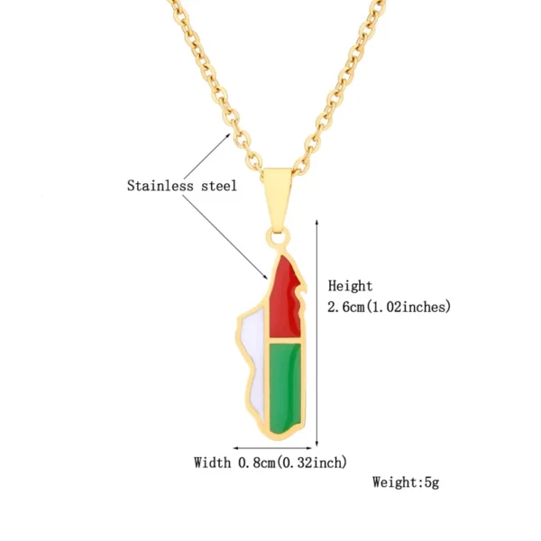 Gold chain with UAE flag pendant.