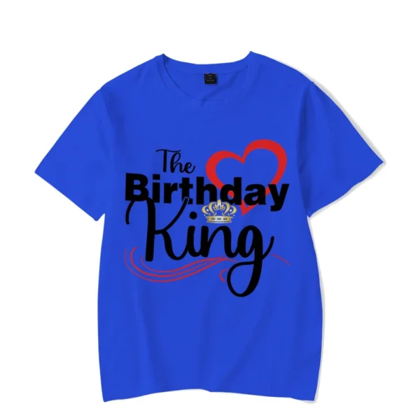 The Birthday King Print Couples T Shirt It's My King's Birthday Graphics Couples Fashion Women Shirt Wife Husband Lovers T-shirt - Image 5