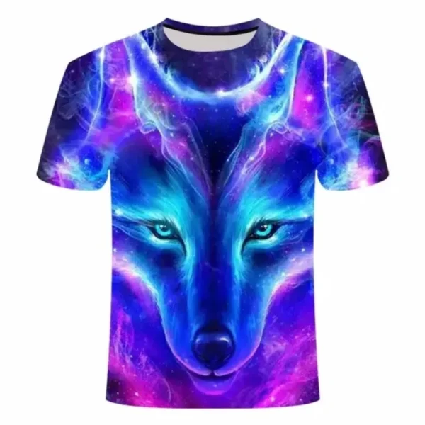 2024 Wolf T Shirt For Mens Animal Print Short Sleeve Top 3D Casual Street Man's T-shirt Oversized Tee Shirt Men Vintage Clothing