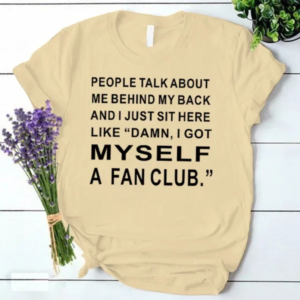 Myself A Fan Club Print T-shirt Women Vintage Harajuku Tee Shirt Autumn Korean Ulzzang Tshirt Female 90s Streetwear Y2k Tops - Image 6