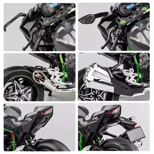 1/9 Kawasaki Ninja H2R Motorcycle Model Toys Alloy Diecast With shock absorbers Sound Light Toy for Children Boys Gifts - Image 5