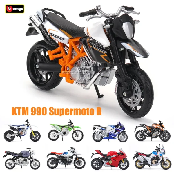 Bburago 1:18 KTM 990 Supermoto R Ducati, Honda, Kawasaki, BMW motorcycle static model die cast car collectible gift toy car