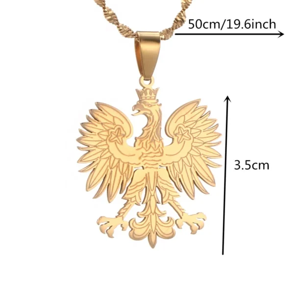 Gold Polish eagle pendant necklace.