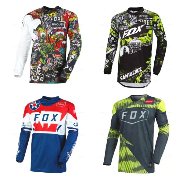 Rvouei Fox Ciclismo Mtb Motocross Jersey Downhill Jerseys MX Cycling Mountain Moto DH Maillot Ciclismo Hombre Quick Dry Tshirt