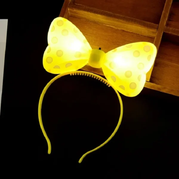 5/10pcs LED Light-up Bow Headband Multicolor Luminous Mouse Bow-knot Princess Crown Headdress Hair Hoop Band Wedding Party Decor - Image 4