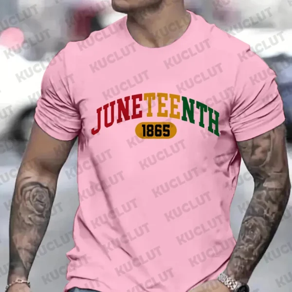 Juneteenth Mens T-Shirt Black Lives Matter T Shirts for Men Summer Streetwear Fashion Casual Shirt Freeish Since 1865 T-Shirts - Image 3