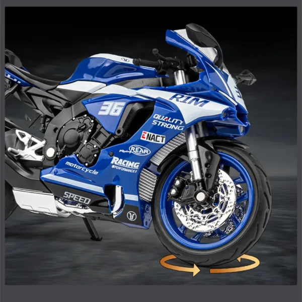 1:12 YZF-R1M Alloy Racing Motorcycle Model Diecast Street Cross-Country Motorcycle Model Simulation Sound and Light Kid Toy Gift - Image 5