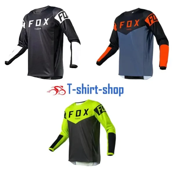 Foxpark men's T-shirt, mountain cycling sportswear, MTB, SUV, DH, motorcycle, off-road jersey