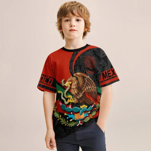 3D Printed Rooster Tee Mexican Inspired Boys Casual Short Sleeve Shirt Lightweight, Comfortable Round Neck Design Men Clothes - Image 3