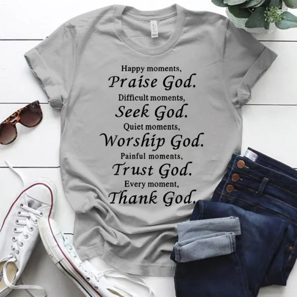 Thanks God Fashion Shirts for Men/Women; Christian Short Sleeve; Faith Shirts; God T-shirts; Unisex Jesus Shirts; Gifts for Chri - Image 2