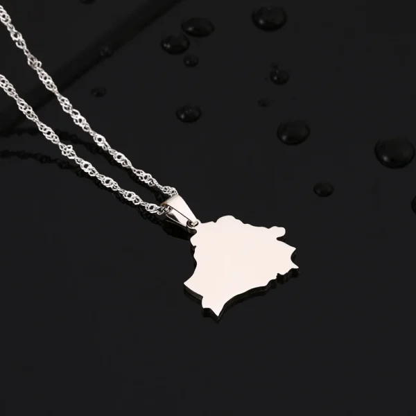 Silver chain necklace with Kosovo pendant.