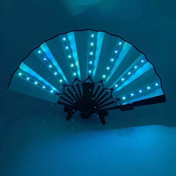 Carnival rave party lighting supplies 13inches fan colorful change rechargeable LED fan glowing for music disco party