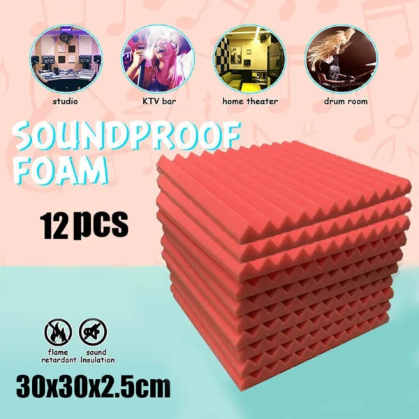 Recording Studio Acoustic Foams Panels Sound Insulation Foam Pad Studio Soundproof Wedge Foam Video Noise Insulation Sponge Wall - Image 4