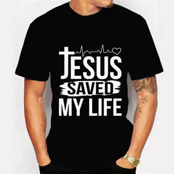 Jesus Save My Life Print Women Men T Shirt Short Sleeve O Neck Tshirt Luminous Ladies Tee Shirt Tops Oversized Clothes Camisetas - Image 2