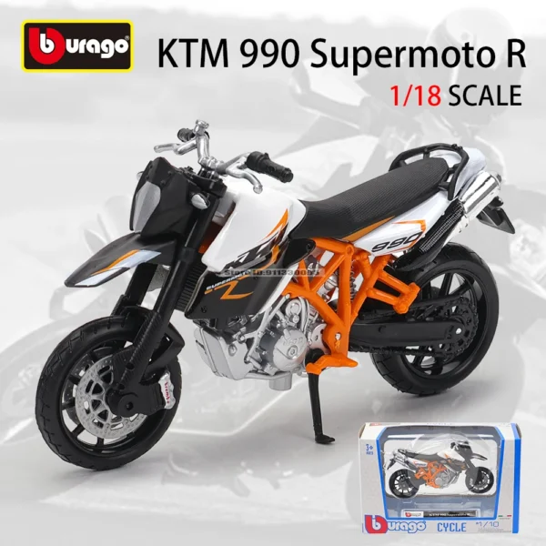 Bburago 1:18 KTM 990 Supermoto R alloy motorcycle Honda Africa Twin Adventure authorized model toy car gift collection