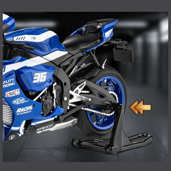 1:12 YZF-R1M Alloy Racing Motorcycle Model Diecast Street Cross-Country Motorcycle Model Simulation Sound and Light Kid Toy Gift - Image 4