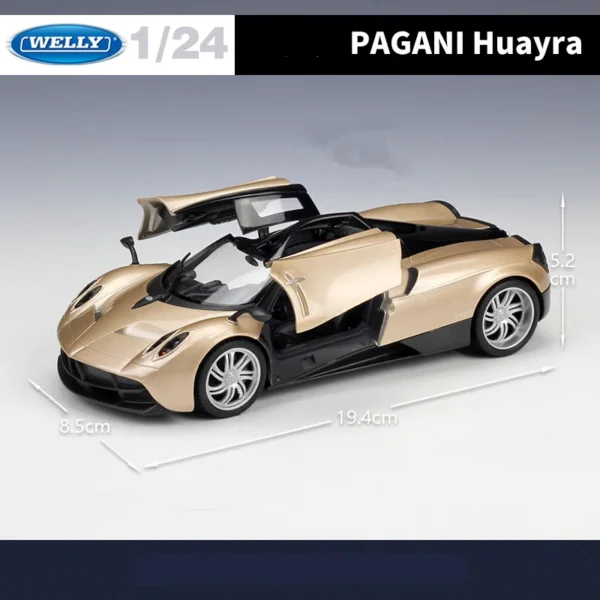 Gold 1/24 scale Pagani Huayra model car.