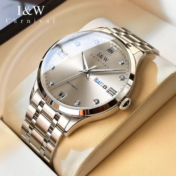 Silver I&W Carnival automatic wristwatch.