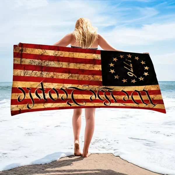 Extra-Large Patriotic American Flag Beach Towel - Soft, Absorbent Polyester For Camping, Travel & Swimming