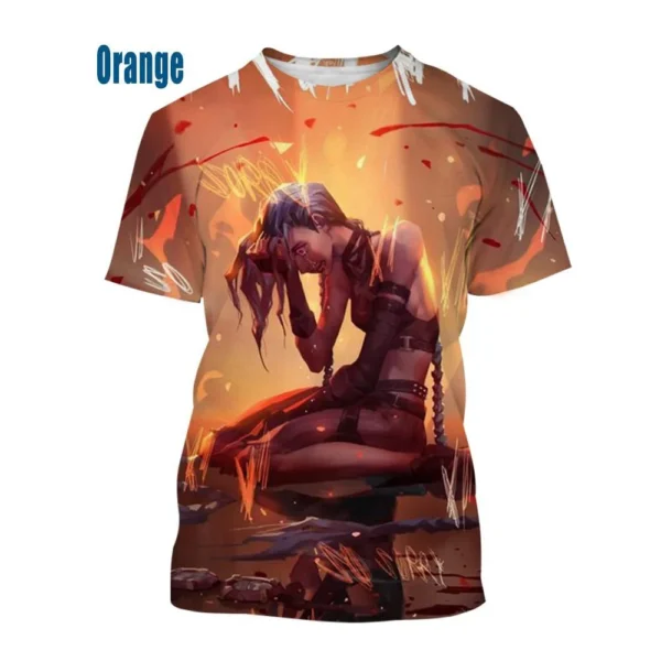 New Fashion Arcane Round Neck Short-sleeved Top Game 3D Printed T-shirt Men and Women Casual T-shirt - Image 4