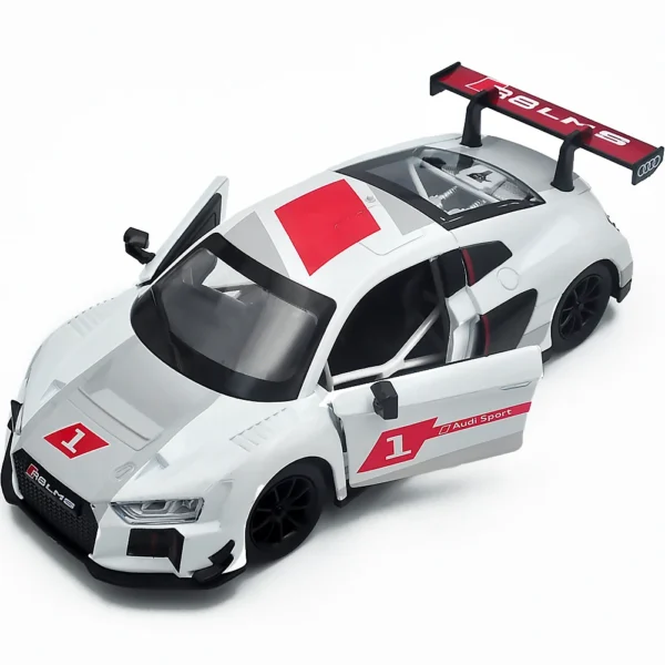 White Audi R8 LMS race car toy.