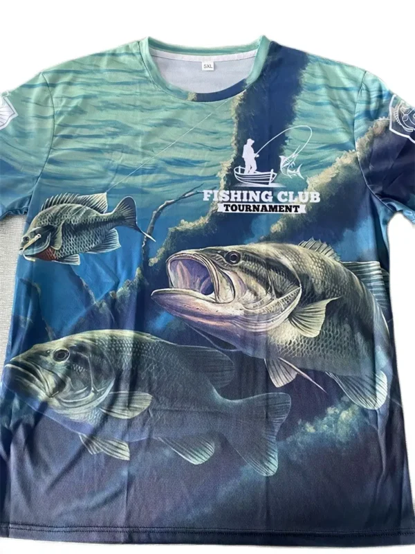 2023 Summer Newest Outdoor Fishing Shirt 3d Printed Fishing T-shirt For Men Short Sleeve Casual Fish Tops Tee - Image 3